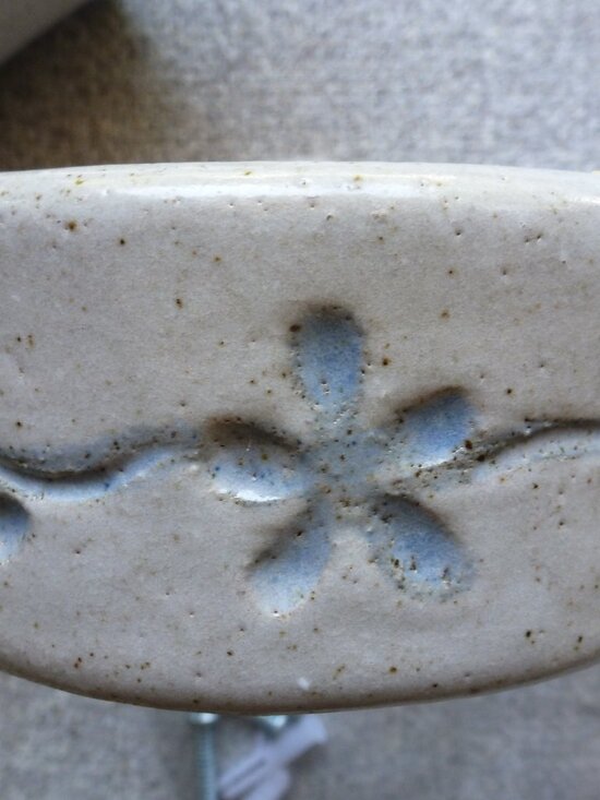Handmade Hair dryer / curling iron holder, signed pottery main image 6